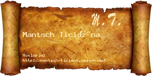 Mantsch Ticiána névjegykártya